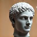 Busto di Seneca con sfondo di un timer per la meditazione digitale