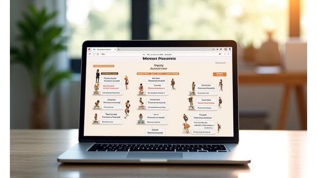 Screenshot di un Workout Planner con suggerimenti di esercizi antichi