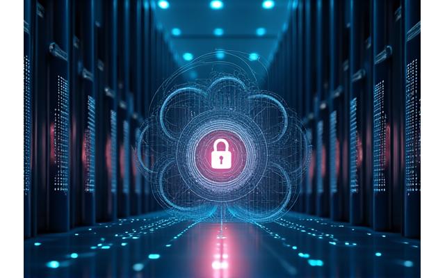 Icone di sicurezza dati, lucchetto, scudo e server che rappresentano la protezione delle informazioni di Vita Romana